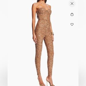 Retrofete Elodie Sparkle Sequin Embellished Jumpsuit size M NWT